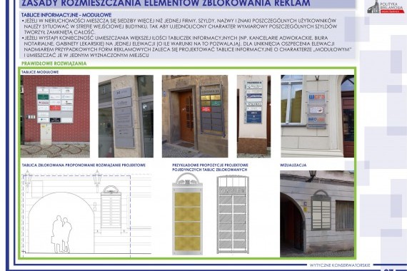 ZASADY ROZMIESZCZANIA ELEMENTÓW ZBLOKOWANIA REKLAM - TABLICE INFORMACYJNE - MODUŁOWE